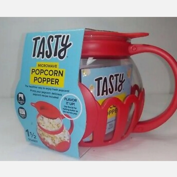 Tasty Microwave Popcorn Popper 1 1/2 Quart Dish Washer Safe. - Picture 5 of 6